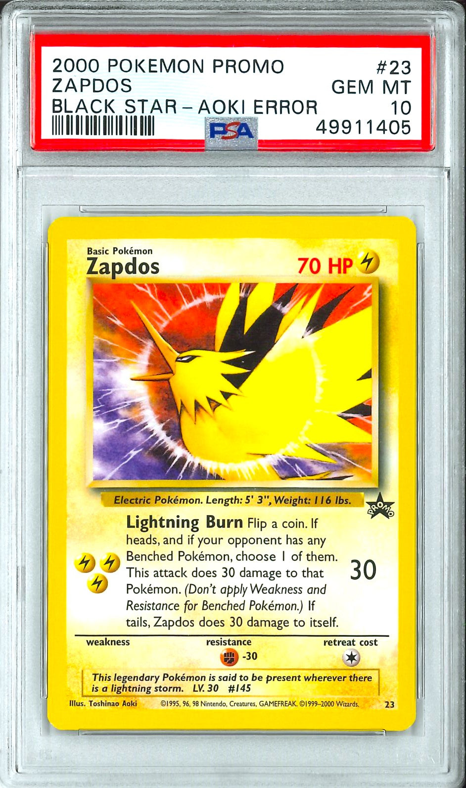 Black Star - Zapdos Promo Aoki Error