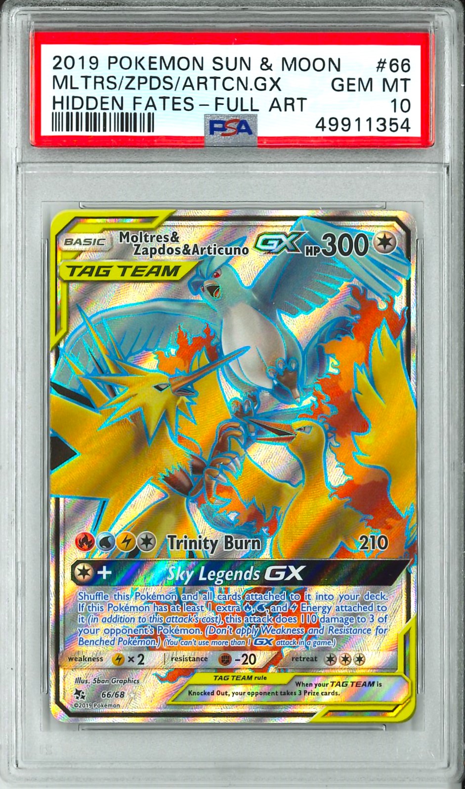 Hidden Fates - Moltress & Zapdos & Articuno FA GX