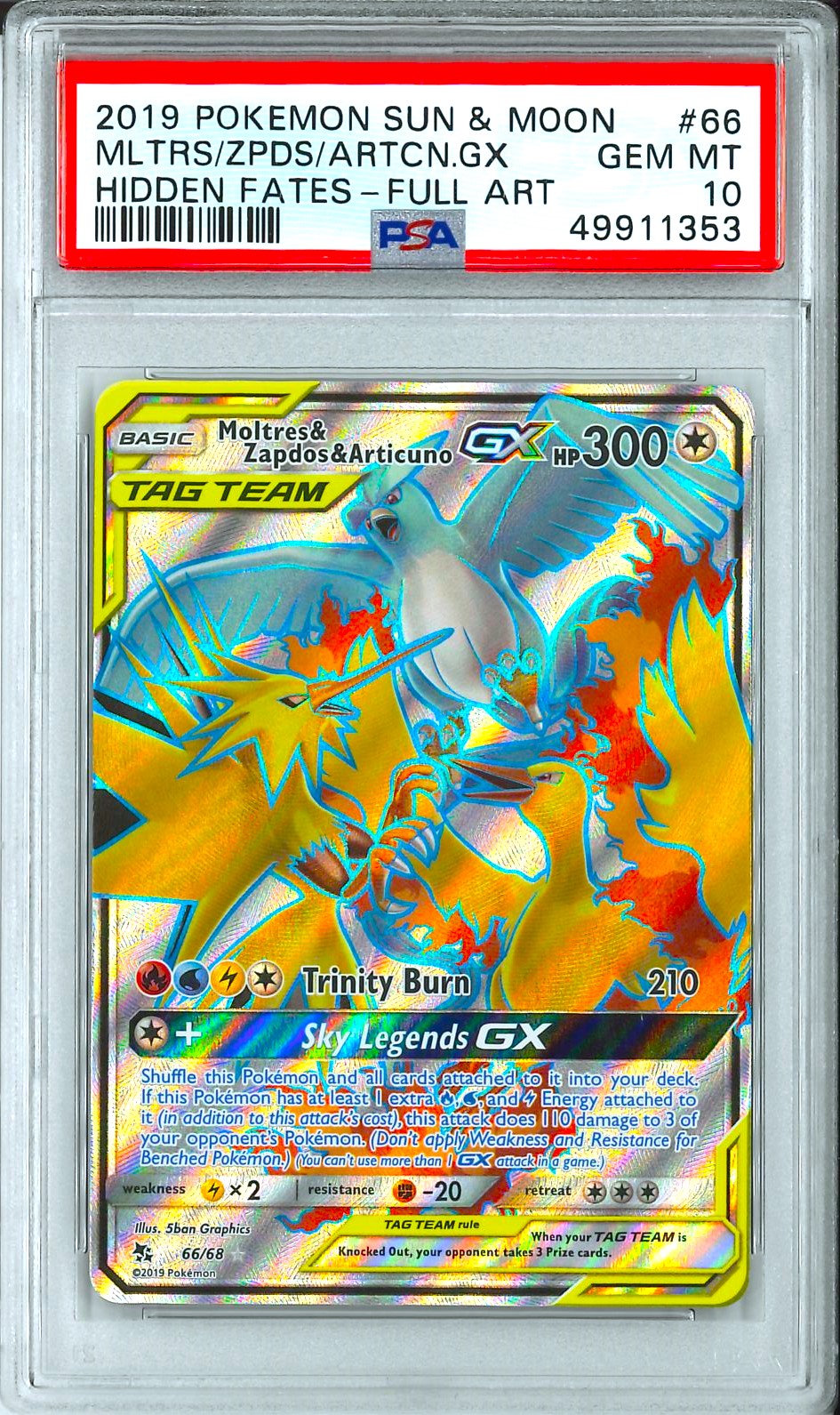 Hidden Fates - Moltress & Zapdos & Articuno FA GX