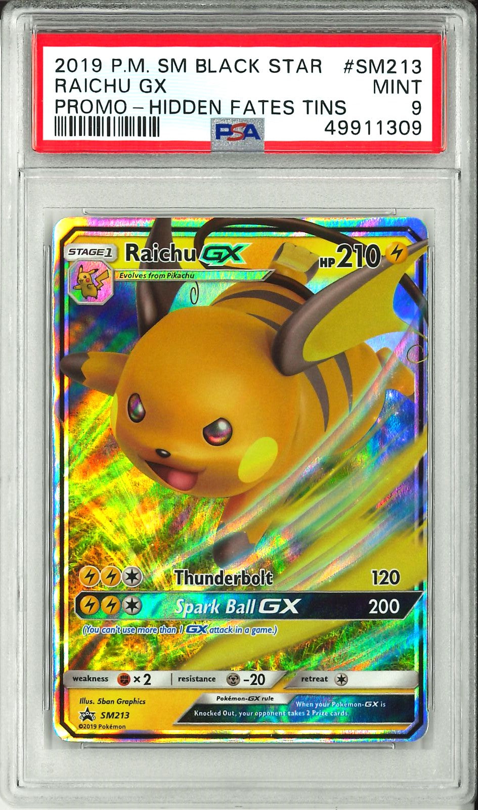 Hidden Fates - Raichu GX Promo
